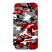 Rot und Grau Camouflage, Militär, Armee Incipio iPhone Geldbeutel-Hülle (Folio Vorderseite)