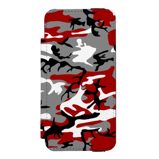 Rot und Grau Camouflage, Militär, Armee Incipio iPhone Geldbeutel-Hülle (Folio Vorderseite)