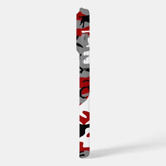 Rot und Grau Camouflage, Militär, Armee iPhone Hülle (Linke Seite)