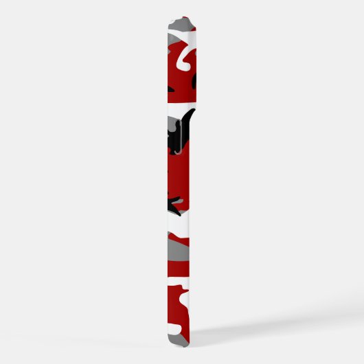 Rot und Grau Camouflage, Militär, Armee iPhone Hülle (Rechte Seite)