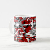 Rot und Grau Camouflage, Militär, Armee Kaffeetasse (Vorderseite Links)