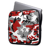 Rot und Grau Camouflage, Militär, Armee Laptopschutzhülle (Vorderseite Links)