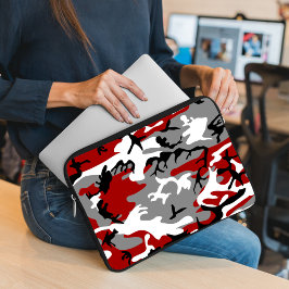 Rot und Grau Camouflage, Militär, Armee Laptopschutzhülle
