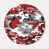 Rot und Grau Camouflage, Militär, Armee Magnet (Vorne)