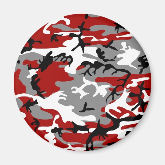 Rot und Grau Camouflage, Militär, Armee Magnet (Vorne)