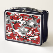 Rot und Grau Camouflage, Militär, Armee Metall Brotdose (Vorderseite)