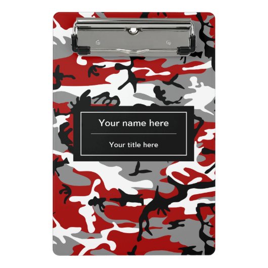 Rot und Grau Camouflage, Militär, Armee Mini Klemmbrett (Vorderseite)