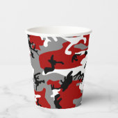 Rot und Grau Camouflage, Militär, Armee Pappbecher (Vorderseite)