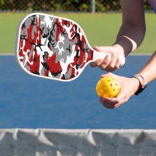 Rot und Grau Camouflage, Militär, Armee Pickleball Schläger