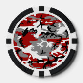 Rot und Grau Camouflage, Militär, Armee Pokerchips (Vorderseite)