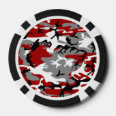 Rot und Grau Camouflage, Militär, Armee Pokerchips (Rückseite)