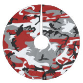 Rot und Grau Camouflage, Militär, Armee Polyester Weihnachtsbaumdecke (Vorderseite)