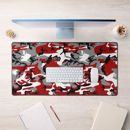 Rot und Grau Camouflage, Militär, Armee Schreibtischunterlage (Büro 1)
