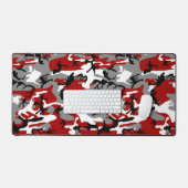 Rot und Grau Camouflage, Militär, Armee Schreibtischunterlage (Tastatur & Maus)