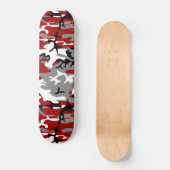 Rot und Grau Camouflage, Militär, Armee Skateboard (Vorderseite)