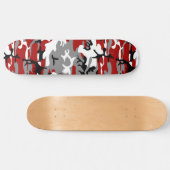 Rot und Grau Camouflage, Militär, Armee Skateboard (Horizontal)