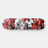 Rot und Grau Camouflage, Militär, Armee Skateboard (Horizontal)