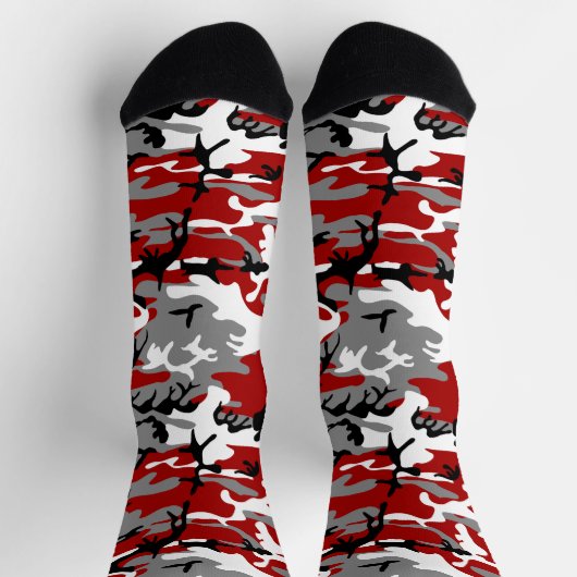 Rot und Grau Camouflage, Militär, Armee Socken (Oben)