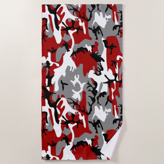 Rot und Grau Camouflage, Militär, Armee Strandtuch (Vorderseite)