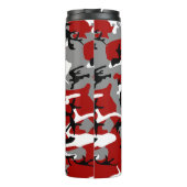Rot und Grau Camouflage, Militär, Armee Thermosbecher (Rückseite)