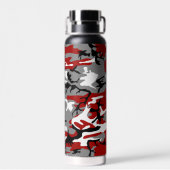 Rot und Grau Camouflage, Militär, Armee Trinkflasche (Rückseite)