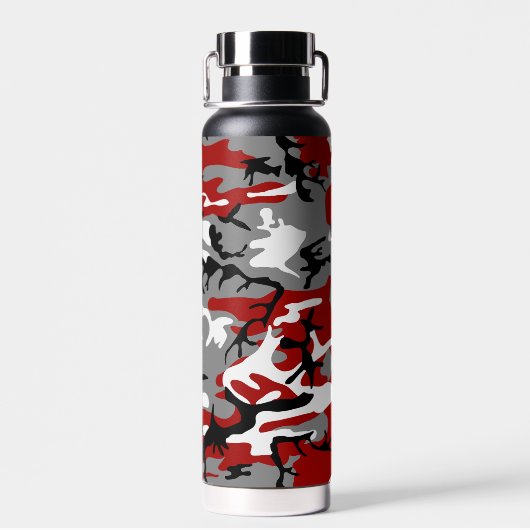 Rot und Grau Camouflage, Militär, Armee Trinkflasche (Rückseite)