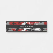 Rot und Grau Camouflage, Militär, Armee Türschild (Vorderseite )