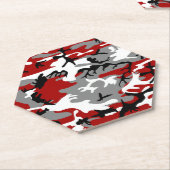 Rot und Grau Camouflage, Militär, Armee Untersetzer (angewinkelt)
