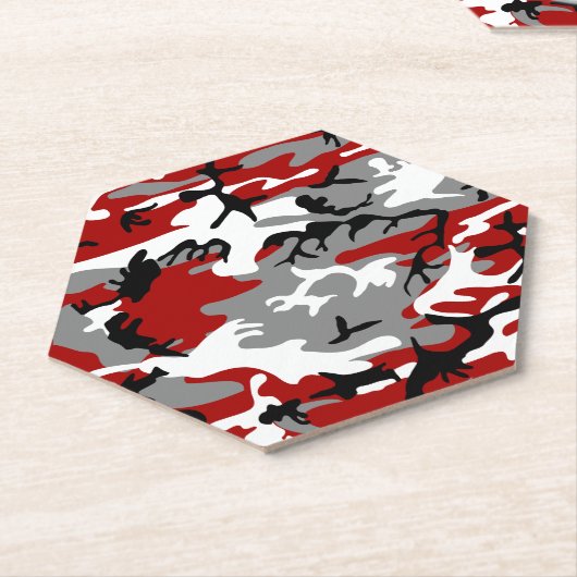 Rot und Grau Camouflage, Militär, Armee Untersetzer (angewinkelt)