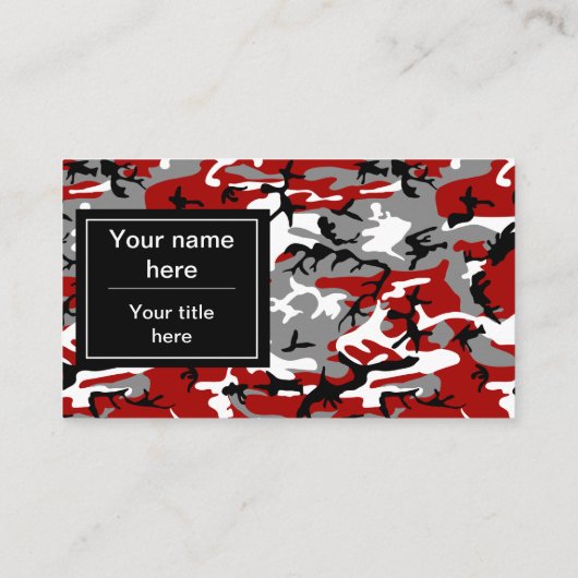 Rot und Grau Camouflage, Militär, Armee Visitenkarte (Rückseite)