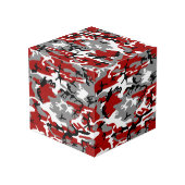 Rot und Grau Camouflage, Militär, Armee Würfel (Rückseite Schrägansicht)