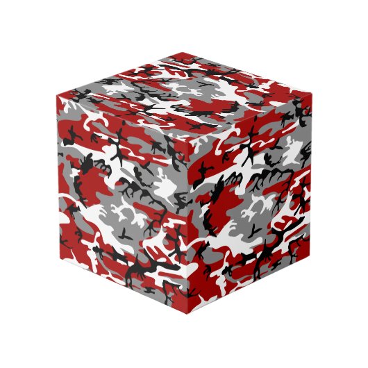 Rot und Grau Camouflage, Militär, Armee Würfel (Rückseite Schrägansicht)