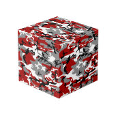 Rot und Grau Camouflage, Militär, Armee Würfel (Vorderseite Schrägansicht)