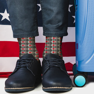 Rot und Grau-Chic-Muster, Abstraktes Trippy-Muster Socken