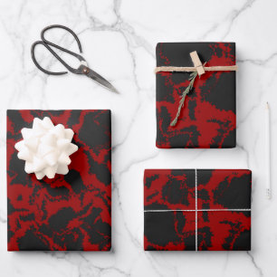 Rot und Grau Geschenkpapier Set