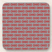 Rot und Grau Ohio Getränkeuntersetzer (Vorderseite)