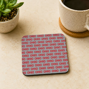Rot und Grau Ohio Getränkeuntersetzer