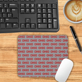 Rot und Grau Ohio Mousepad