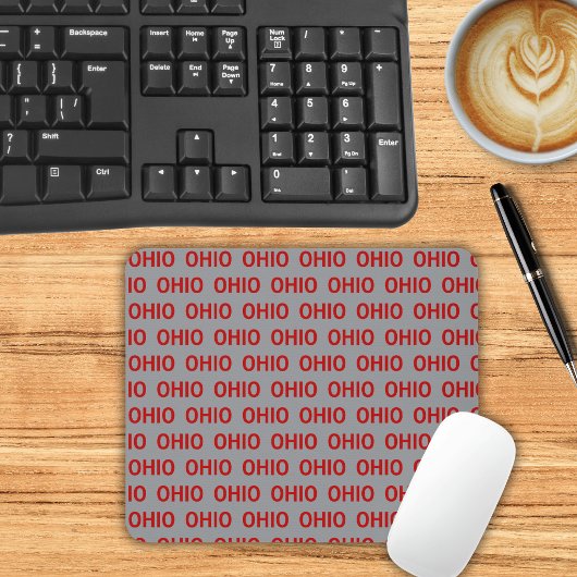 Rot und Grau Ohio Mousepad