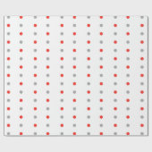 Rot und Grau Polka Dot Muster Geschenkpapier (Flach)