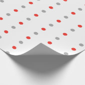 Rot und Grau Polka Dot Muster Geschenkpapier (Ecke)
