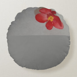 Rot und Grau Rundes Kissen