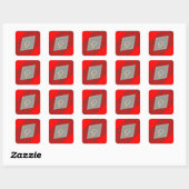 Rot und grau Scroll Monogram Q Diamond Stickers (Blatt)