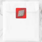 Rot und grau Scroll Monogram Q Diamond Stickers (Tasche)