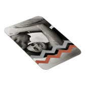 Rot und Grau Zig Zag Muster Magnet (Rechte Seite)