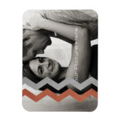 Rot und Grau Zig Zag Muster Magnet (Vertikal)