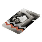 Rot und Grau Zig Zag Muster Magnet (Linke Seite)