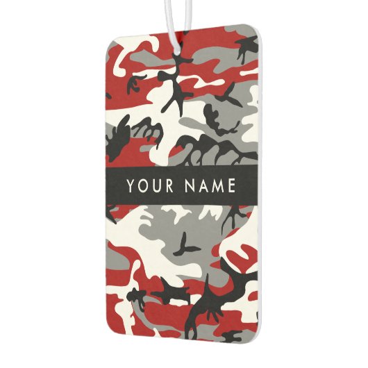 Rot und Gray Camouflage Ihr Name personalisieren Autolufterfrischer (Links)