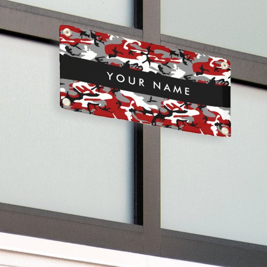 Rot und Gray Camouflage Ihr Name personalisieren Banner (Äußeres Gebäude)