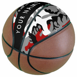 Rot und Gray Camouflage Ihr Name personalisieren Basketball